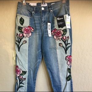 William Rast rose embroidered jeans